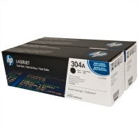Paquete de 2 cartuchos originales de tóner negro HP 304A